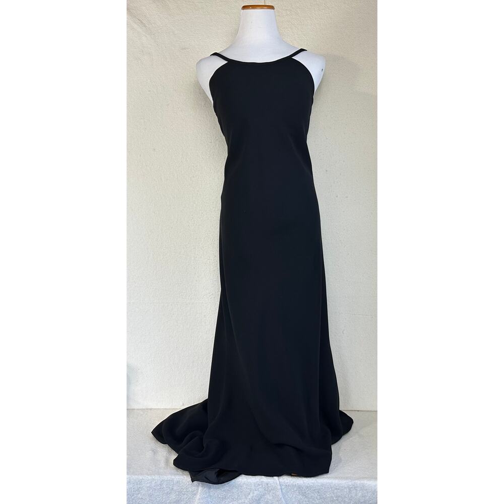 Calvin Klein Women's Open Back Evening Gown Spaghetti Strap SZ 14 Quiet Luxury